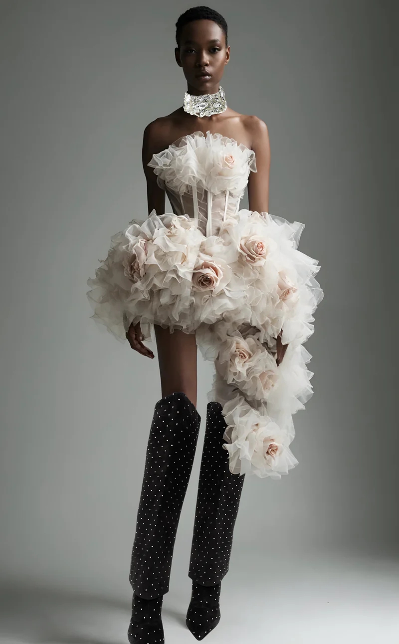 Gothic Asymmetrical Floral Sho - Women Formal Event Wear のレビューと価格
